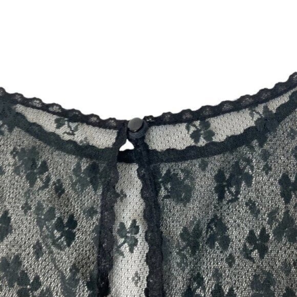Vintage Jolie Two JC Penny Nightgown Black Size Large Lace Floral Nylon - Picture 9 of 12